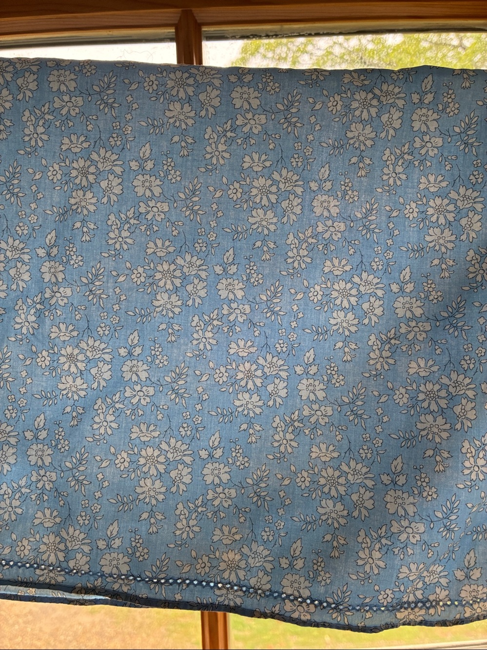 J. Crew Liberty of London Floral Square Scarf Bandana blue and cream
